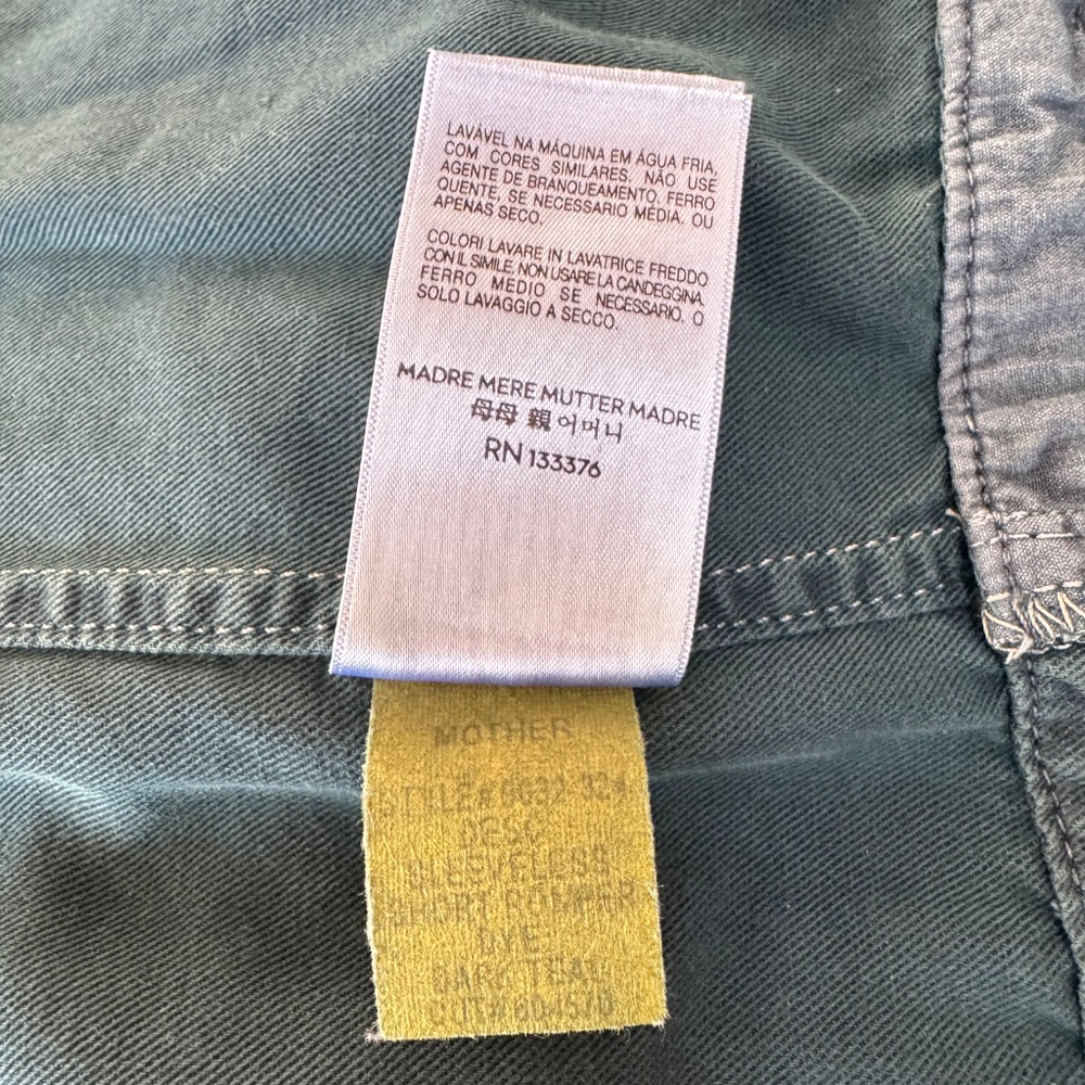 MOTHER denim sleeveless shorts romper w pockets  in Teal Size M - Picture 15 of 15